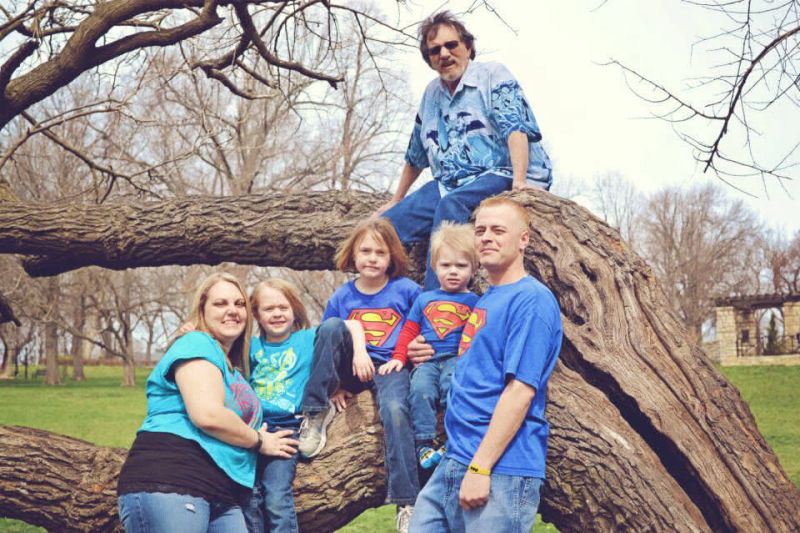 Dave with his daughter Sarah and her family